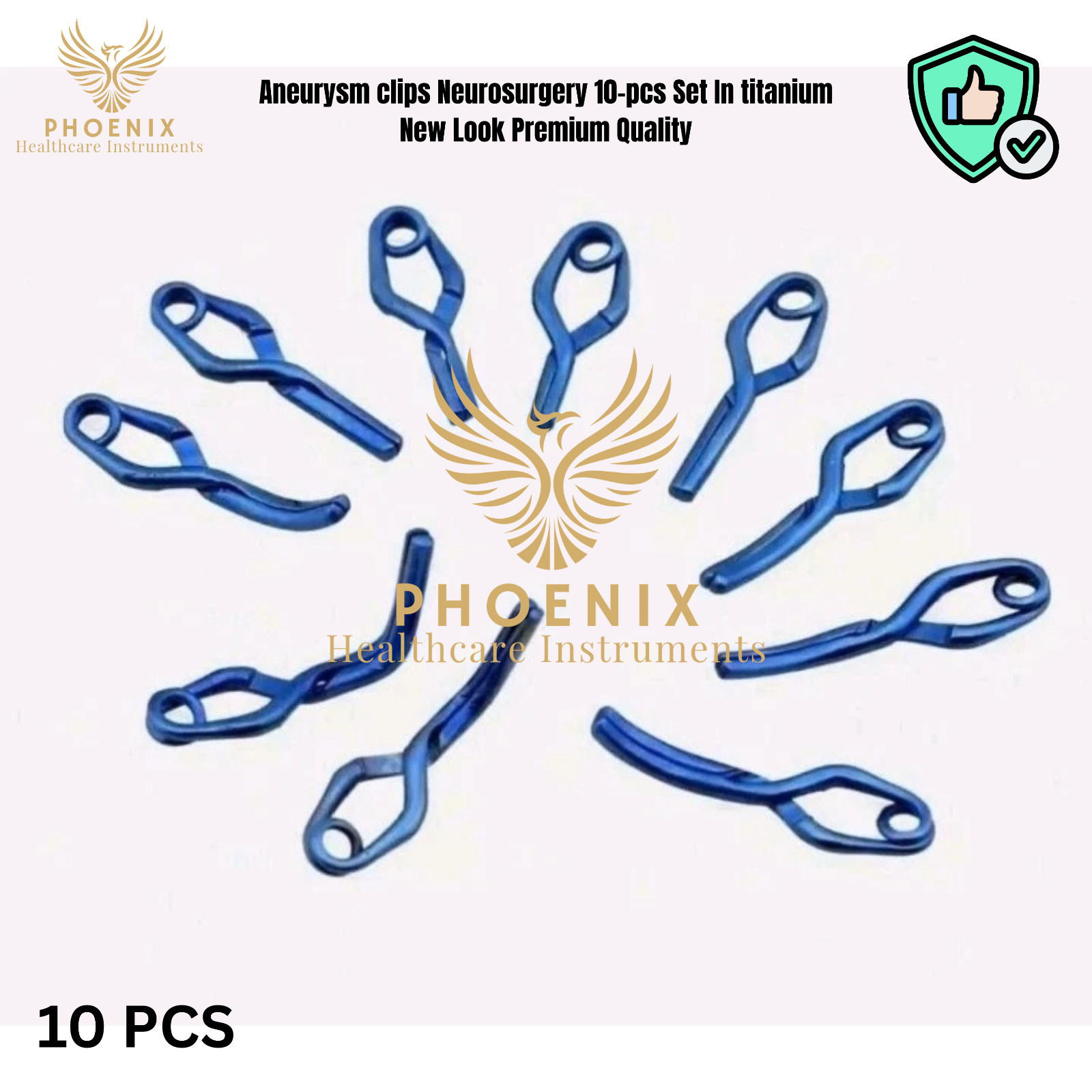 Aneurysm clips Neurosurgery 10-pcs Set In titanium New Look Premium Quality