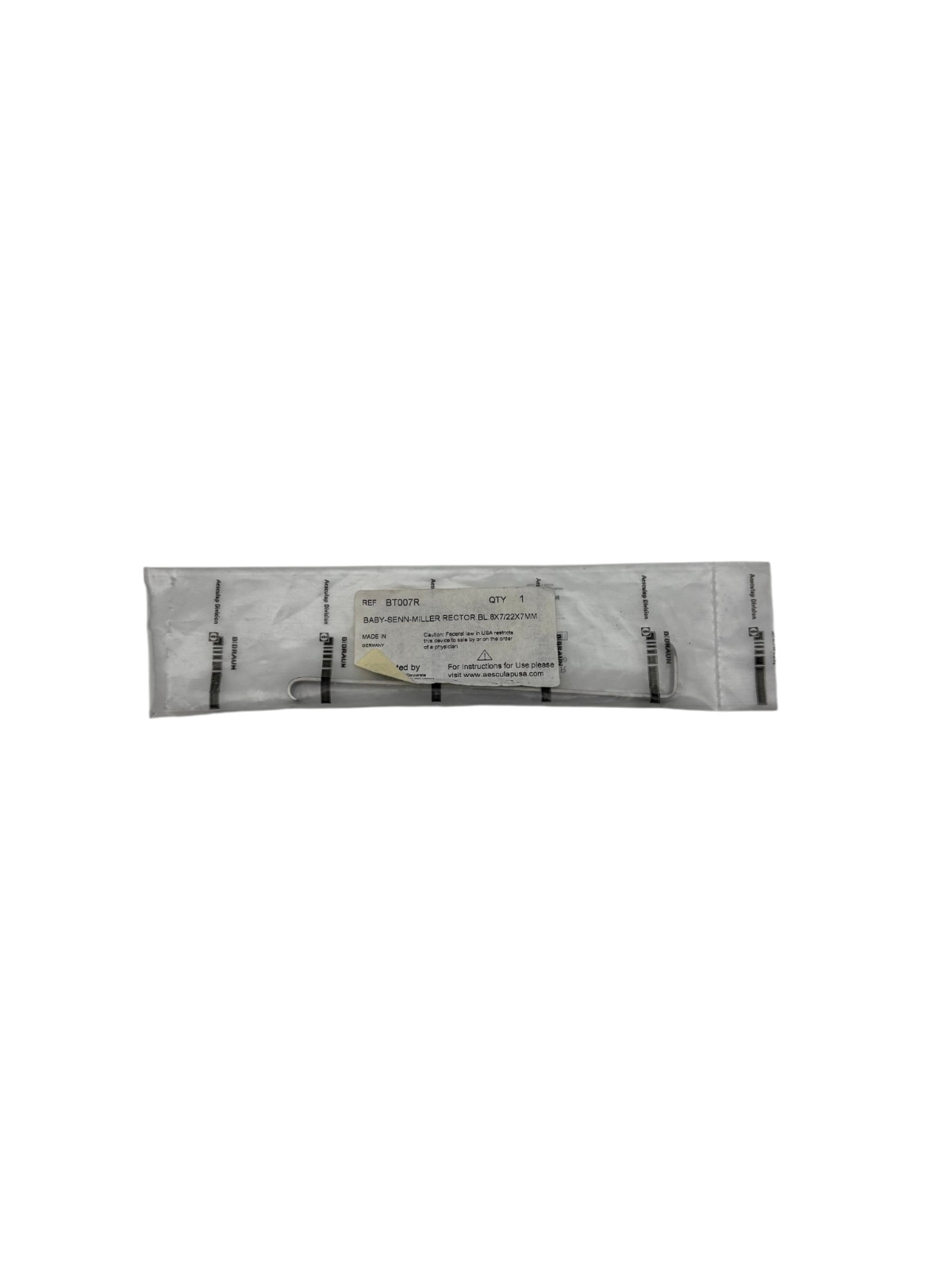 Aesculap BT007R Senn-Miller Wound Retractor Flat Handle 6⅛”