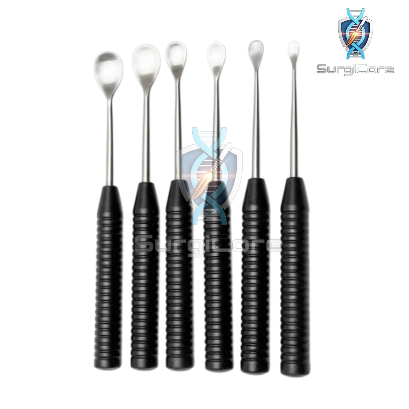 Cobb Elevator Spine Set 6-Piece Orthopedic Surgical Instruments Black Handle