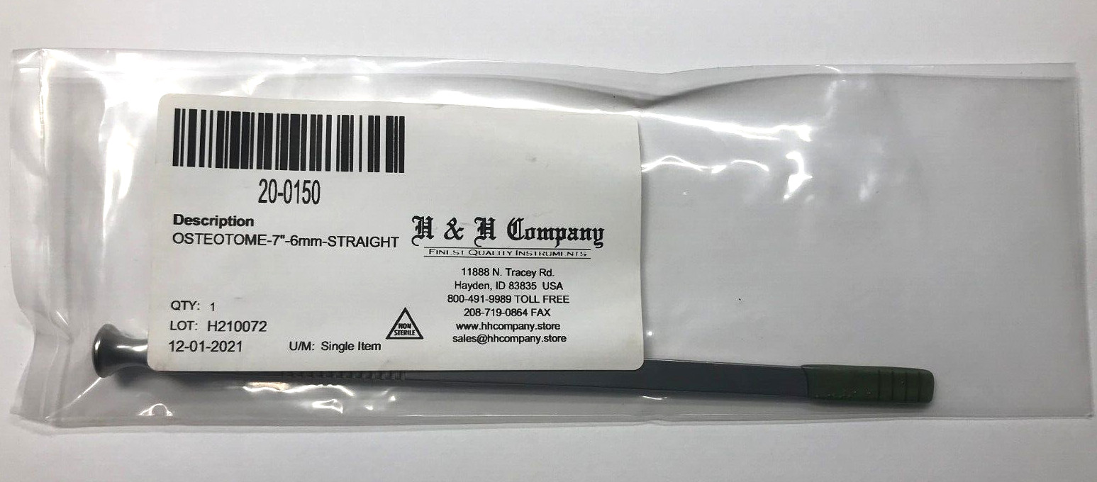 H & H Company 20-0150 Osteotome 7″-6mm Straight