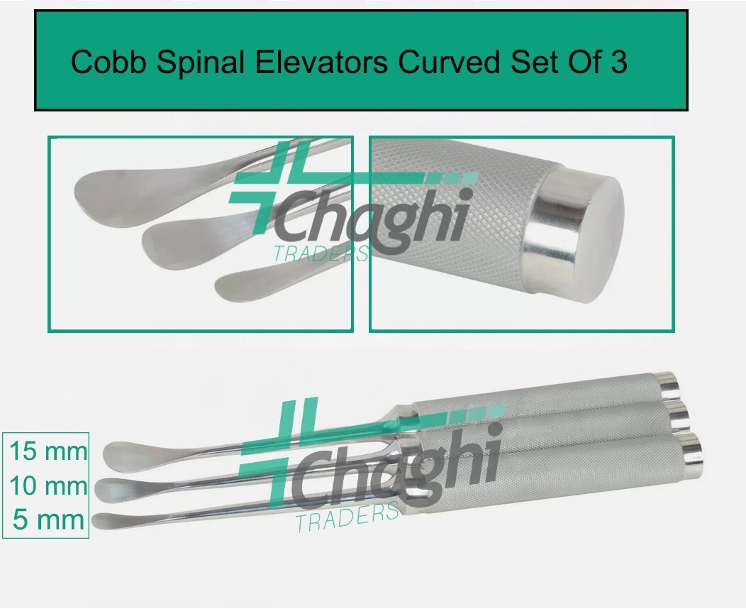 Cobb Spinal Elevators Curved Set Of 3 Orthopedic Surgical Instruments Chaghi Tra
