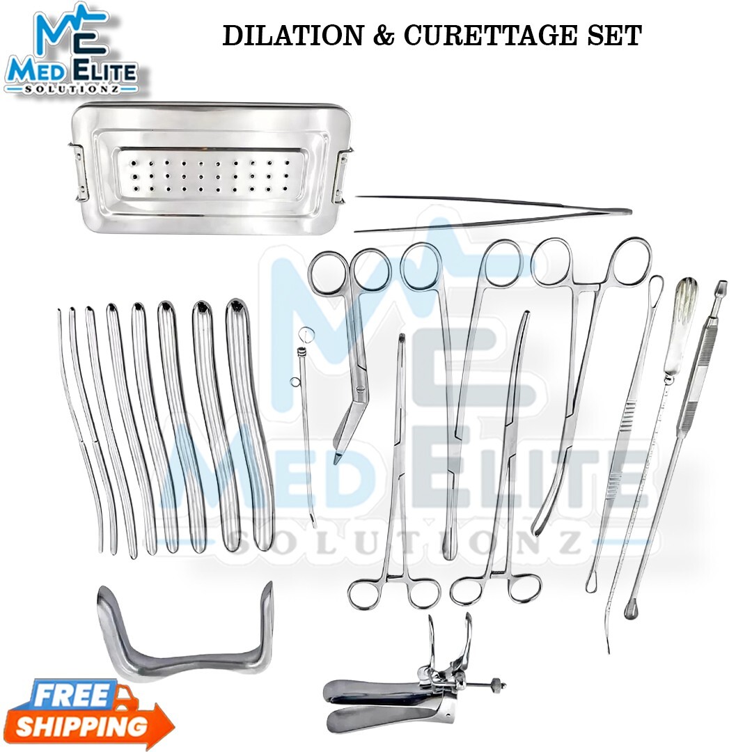 Dilation and curettage Instruments Set of 21 Pieces Gynecology Instrument Set