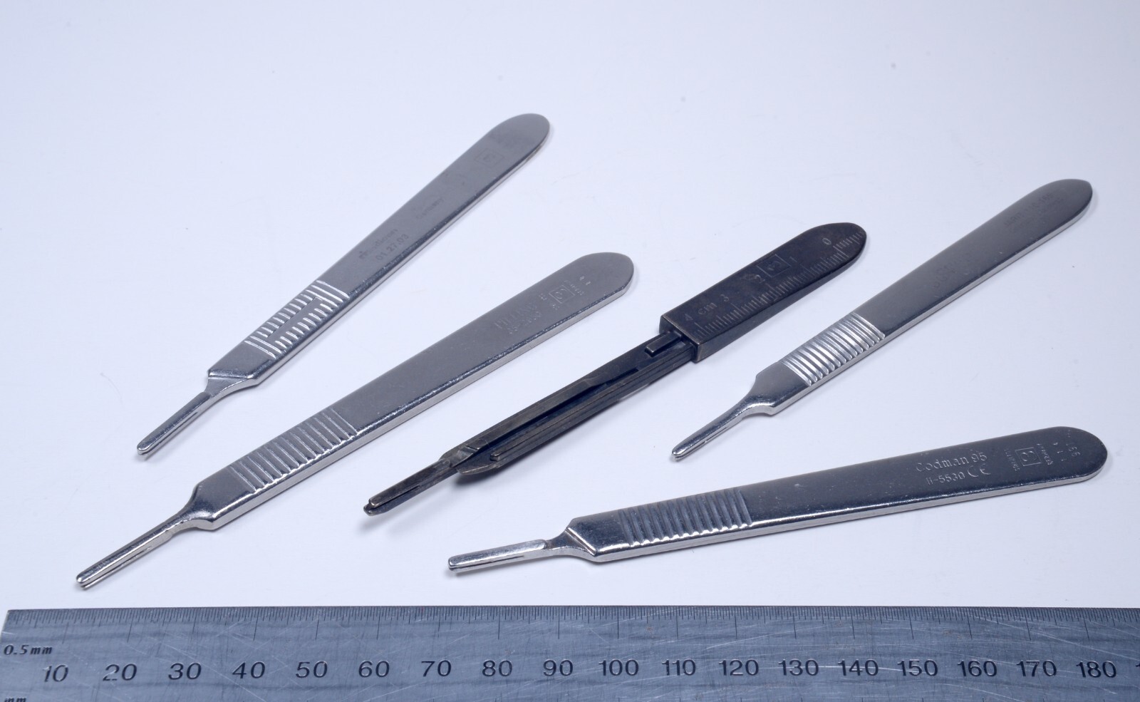 5x Surgical Knife Scalpel Handle #3 Stainless 4¾” Codman Pilling Jarit Medicon