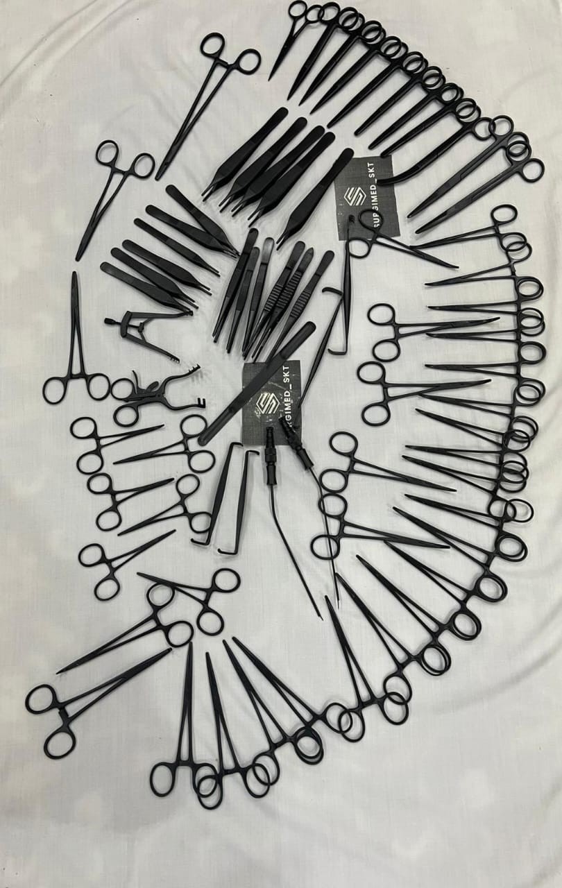 72 Pcs Plastic Surgery Surgical instruments Kit BLACK COATED