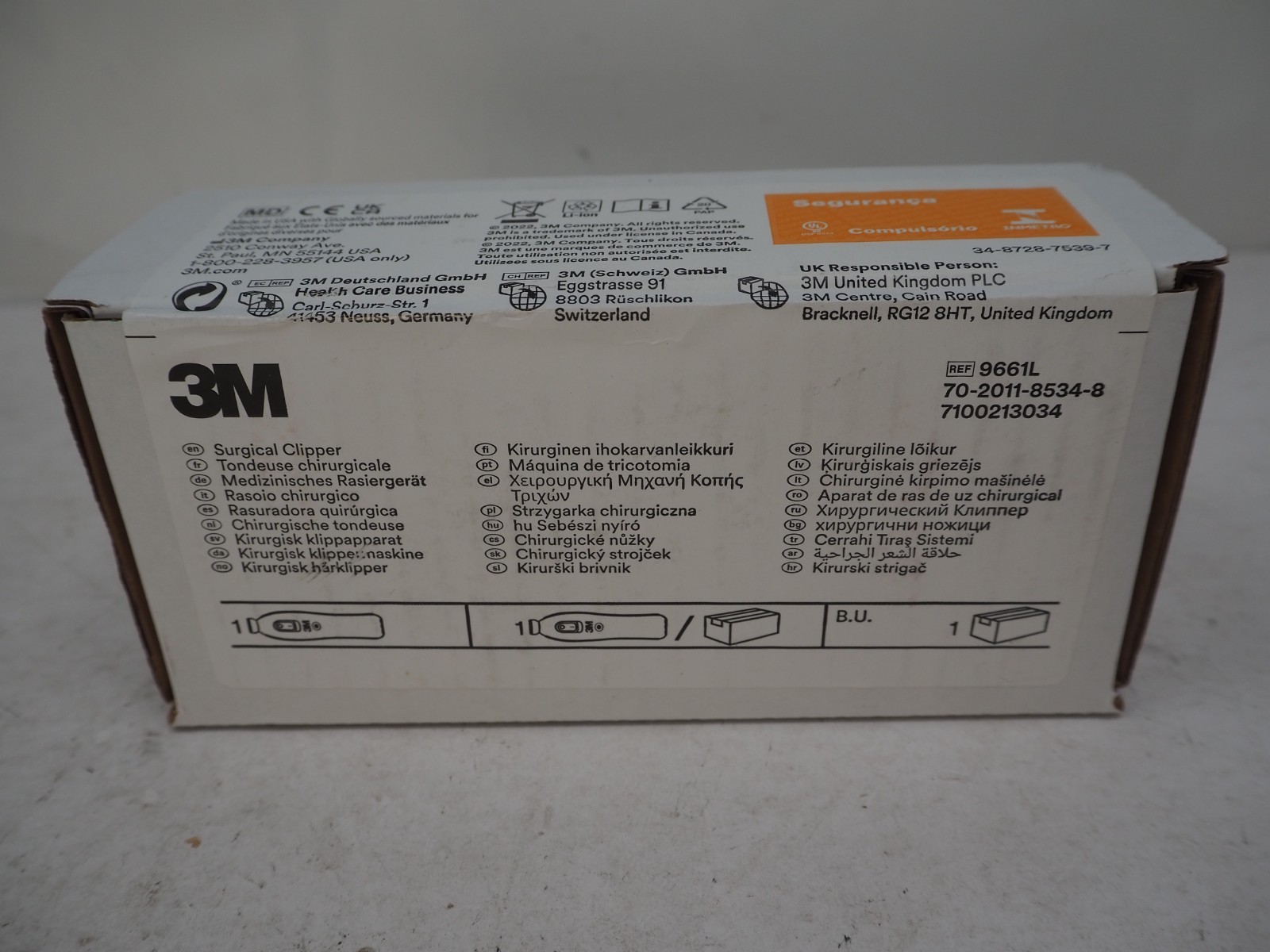 3M 9661L 9661 Surgical Clipper NEW in Factory Sealed Box w/ Charger & 4x Blades