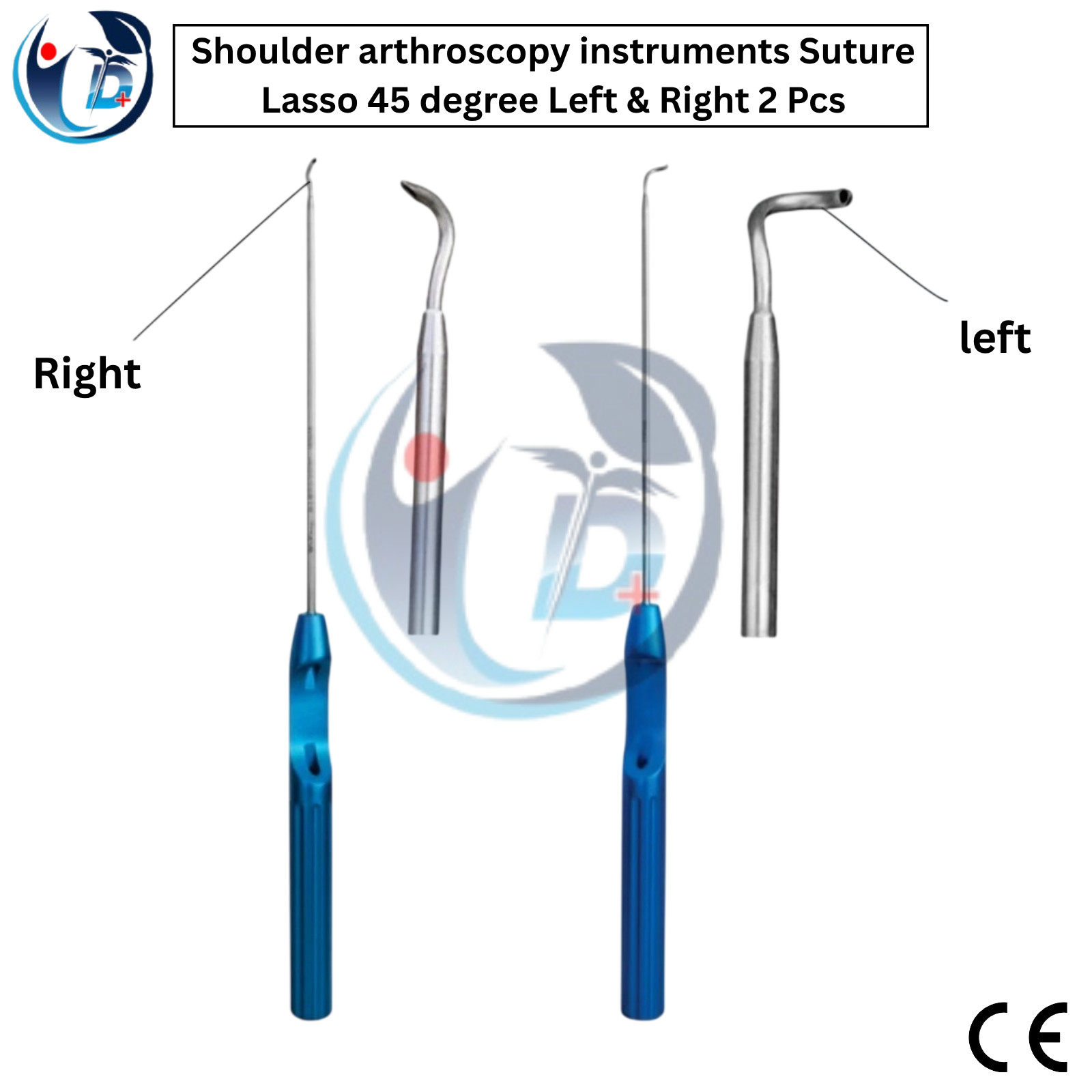 Shoulder arthroscopy instruments Suture Lasso 45 degree Left & Right 2 Pcs