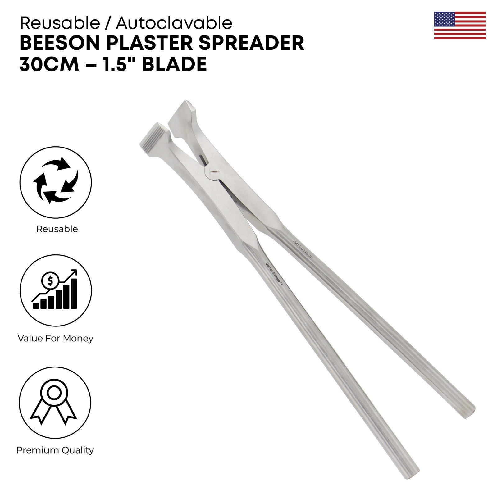 Beeson Plaster Spreader 30cm 1.5″ Blade Surgical orthopedic instruments