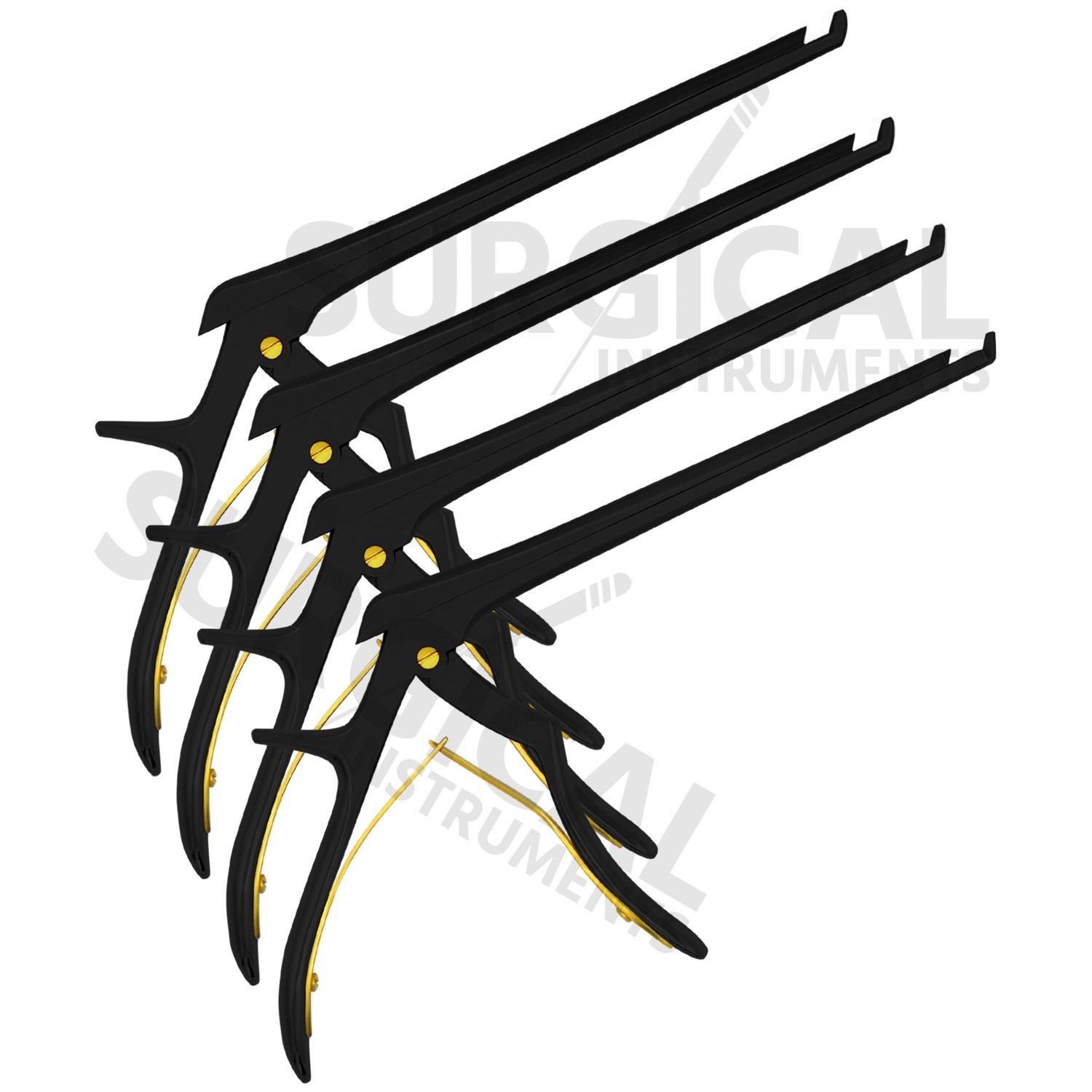 4 Pcs Kerrison Rongeurs 6″ Black (1, 2, 3, 4mm) 45 Degree Up Cervical German Gr