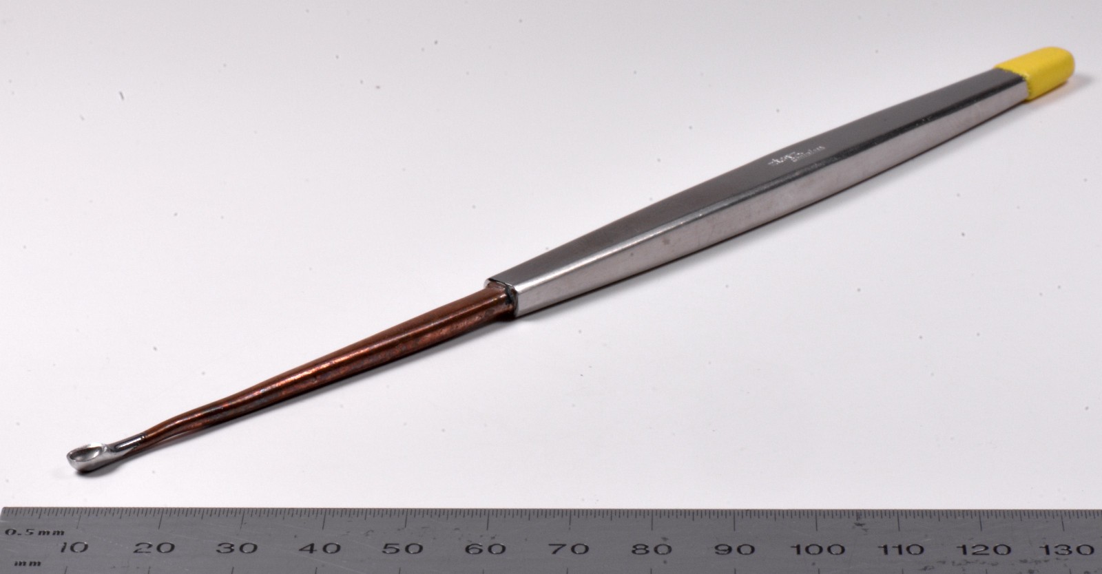 Storz #N2350 Frontal Sinus Curette 7¾” Straight 2x5mm Oval Cup Malleable Shaft