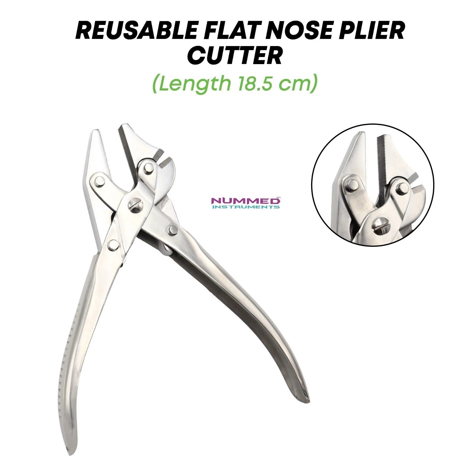 Parallel Grip Flat Nose Plier Cutter 18.5cm Stainless Steel Surgical Instruments