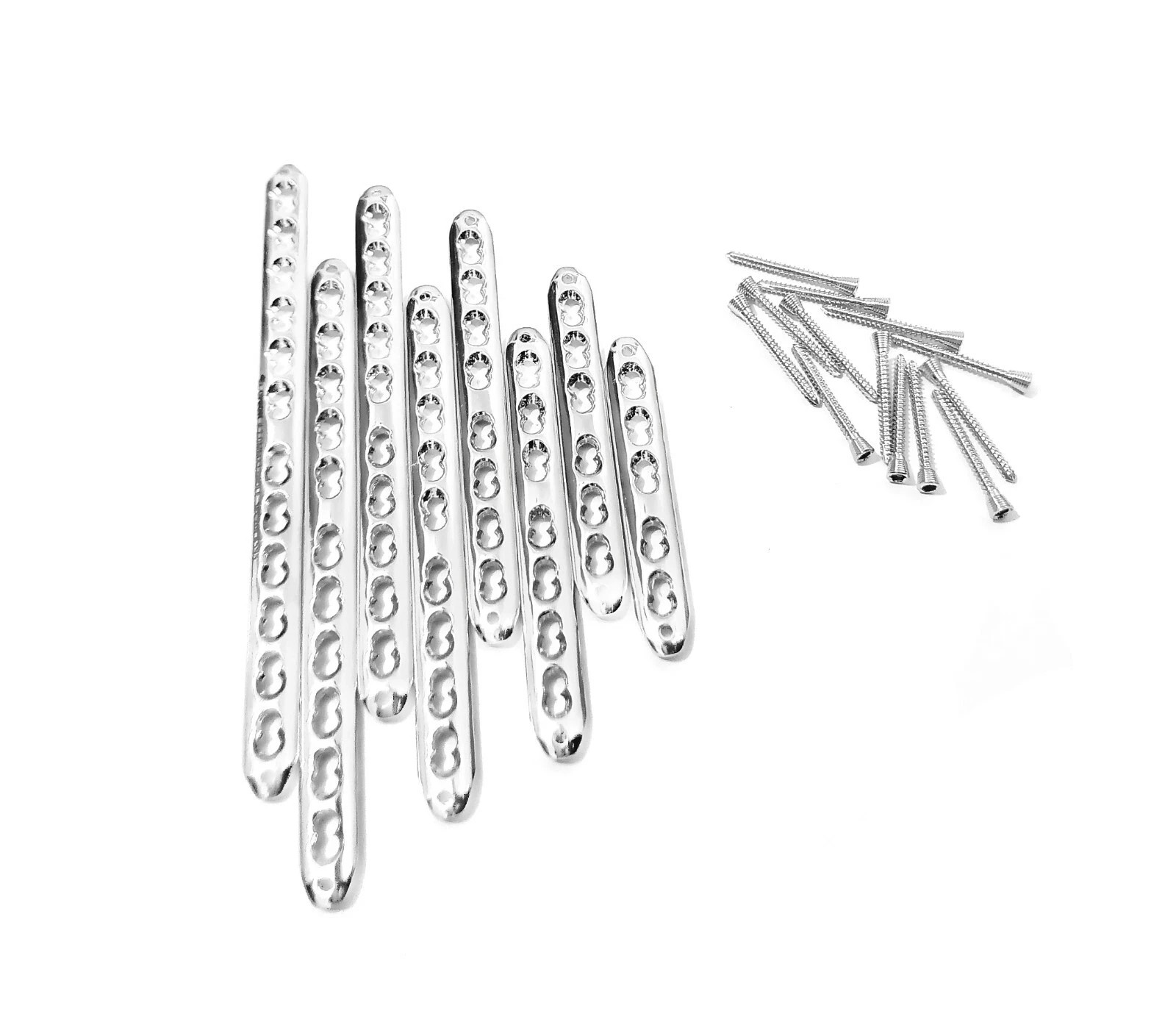 2.0mm LCP Plates Lot of 8 pcs & LCP Screws (50 pcs) Veterinary Instruments