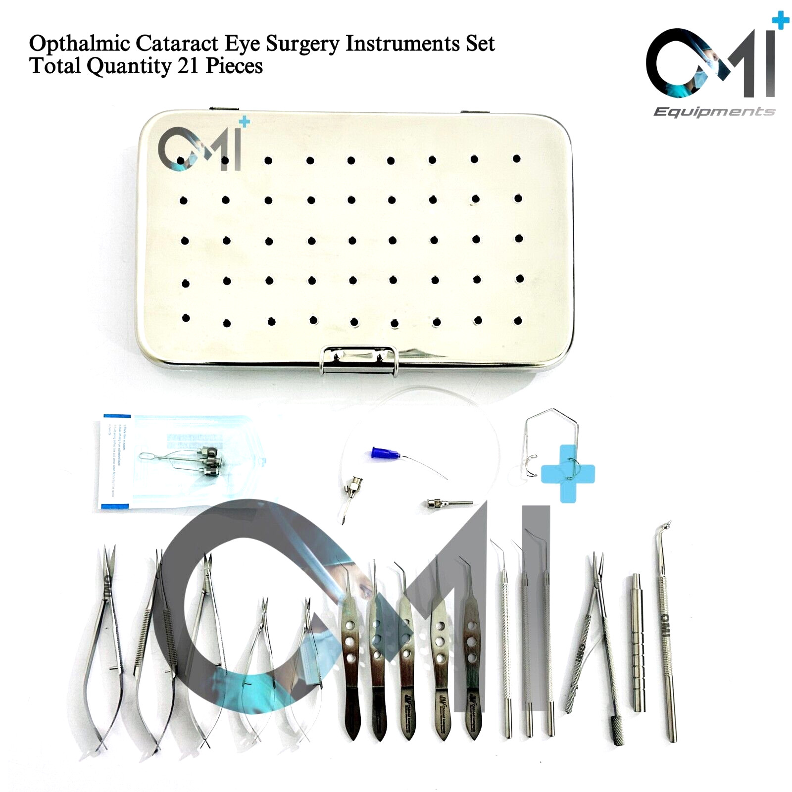 21pcs Ophthalmic Cataract Eye Micro Surgery Surgical Instruments with case box