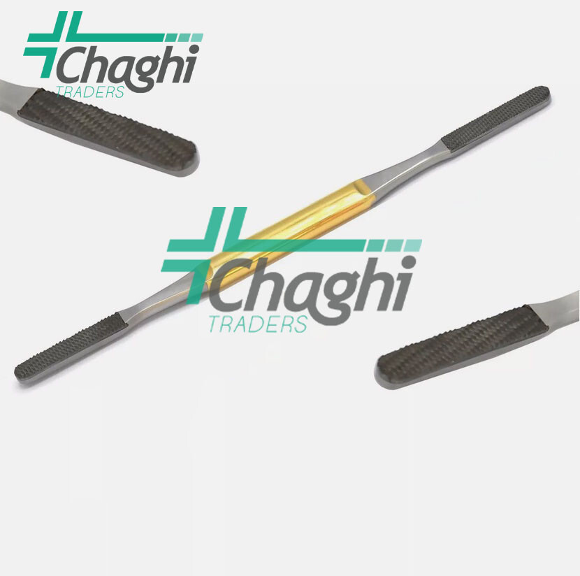 2 Pcs TC Fomon Double Ended Nasal Rasp Medium 20 cm, For Orthopedic Instruments