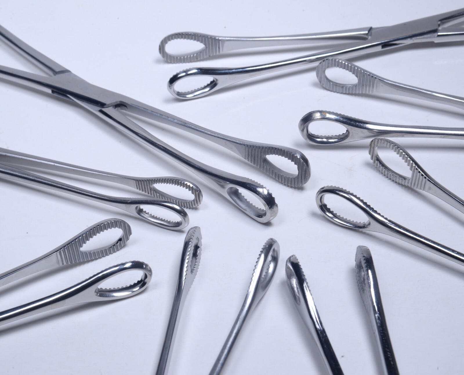 8x Foerster Sponge Holding Forceps 9¾” Straight Serrated Stainless Surgical