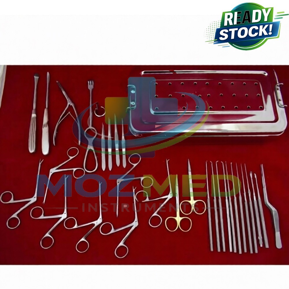 Complete 30 Piece Set of Endoscopic ENT Instruments