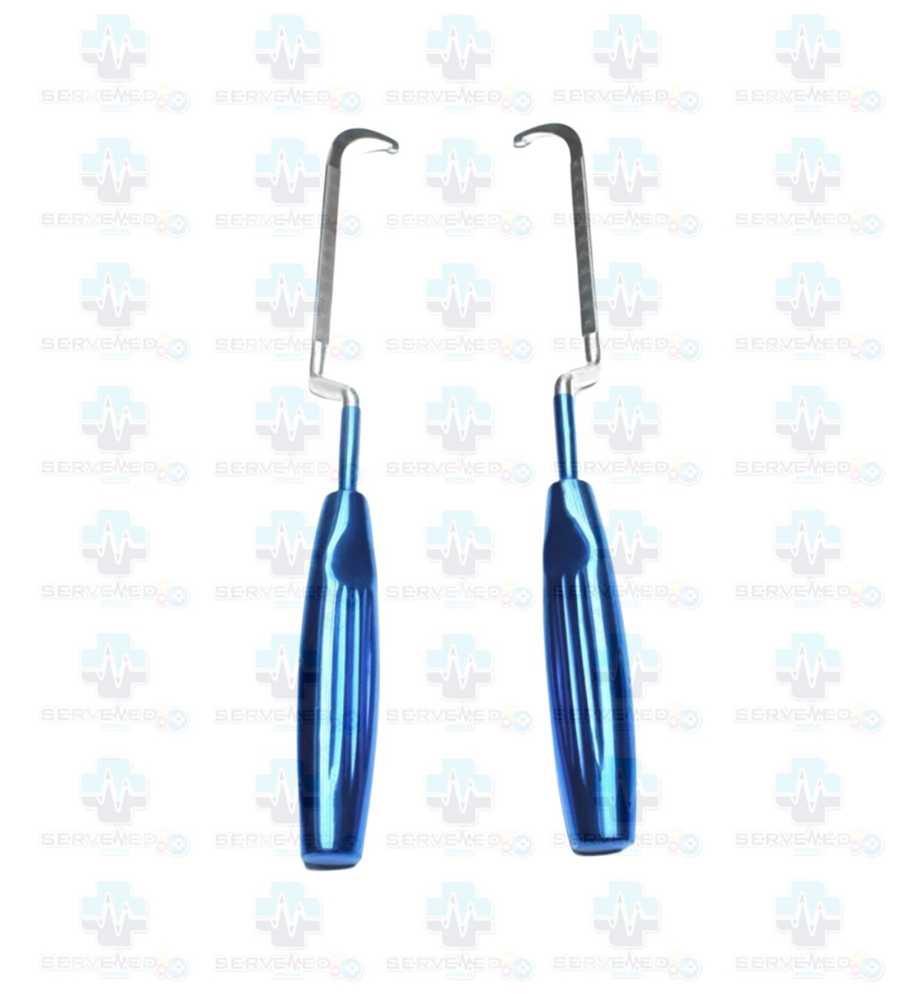 Agris Dingman Submammary Breast Dissector Set of Two Right & Left Blue Handle CE