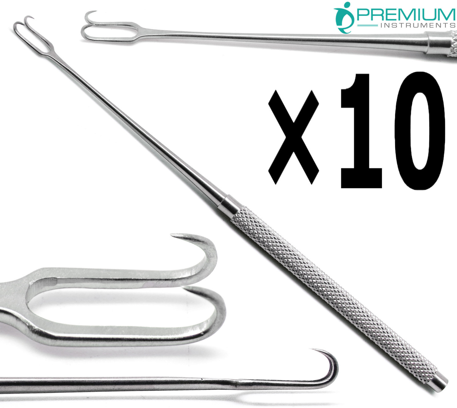 10× Joseph Skin Double Hook 5mm Sharp Prongs 6.25″ Retractor Surgical Instrument