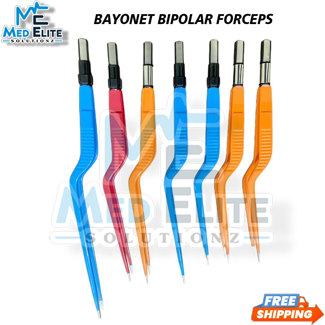 Reusable Bipolar Forceps Electrosurgical Instruments Bayonet Non-Stick Set