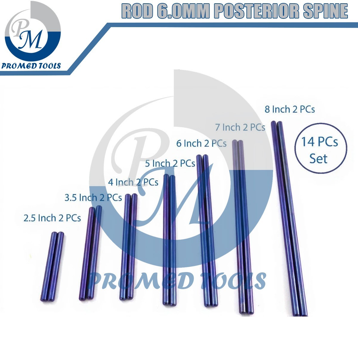 Rod 6.0mm Posterior Spine Pedicle screw Titanium 14 PCs Set
