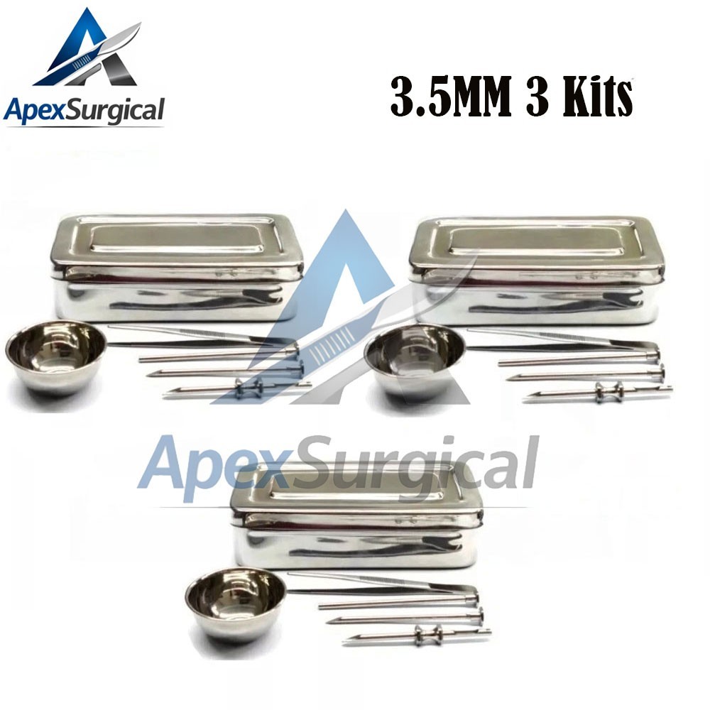 3 HRT Trocar kit 3.5mm 3 kits ,Hormone Replacement Pellet Insertion Kit 3 Sets