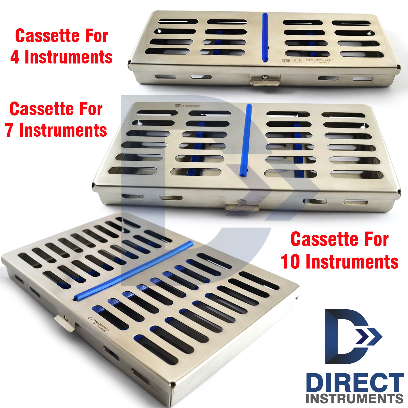 Dental Instrument Cassettes Holders Rack Tray Box Sterilization Autoclave 4-7-10