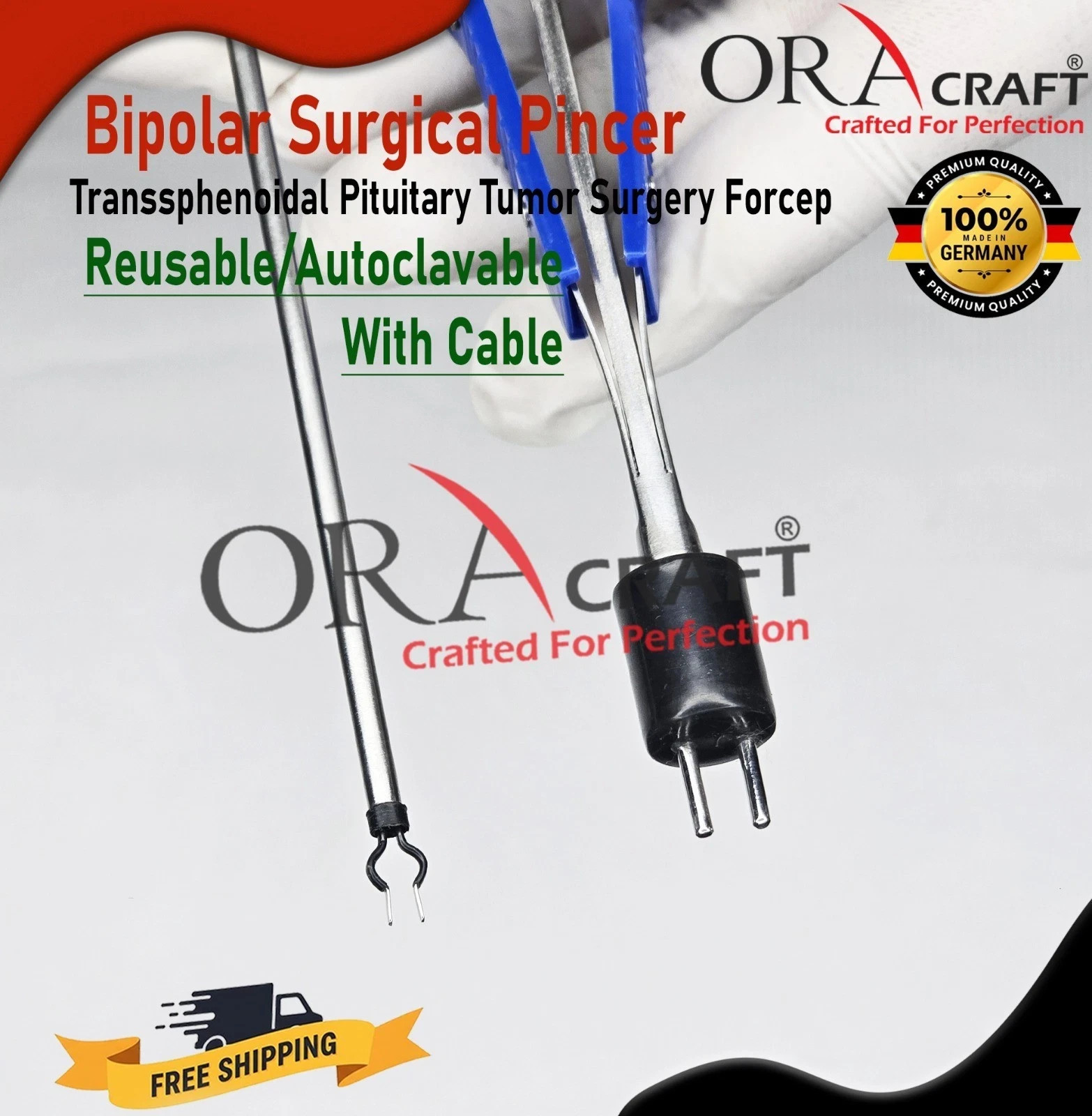 Bipolar Surgical Pincer – Transsphenoidal Pituitary Tumor Surgery Forcep & Cable