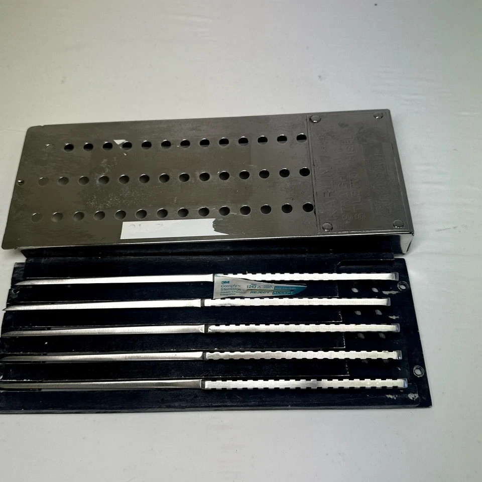 Codman Karlin 46-3070 Straight Stiletto Chisels Set of 5 w/ Case Orthopedic