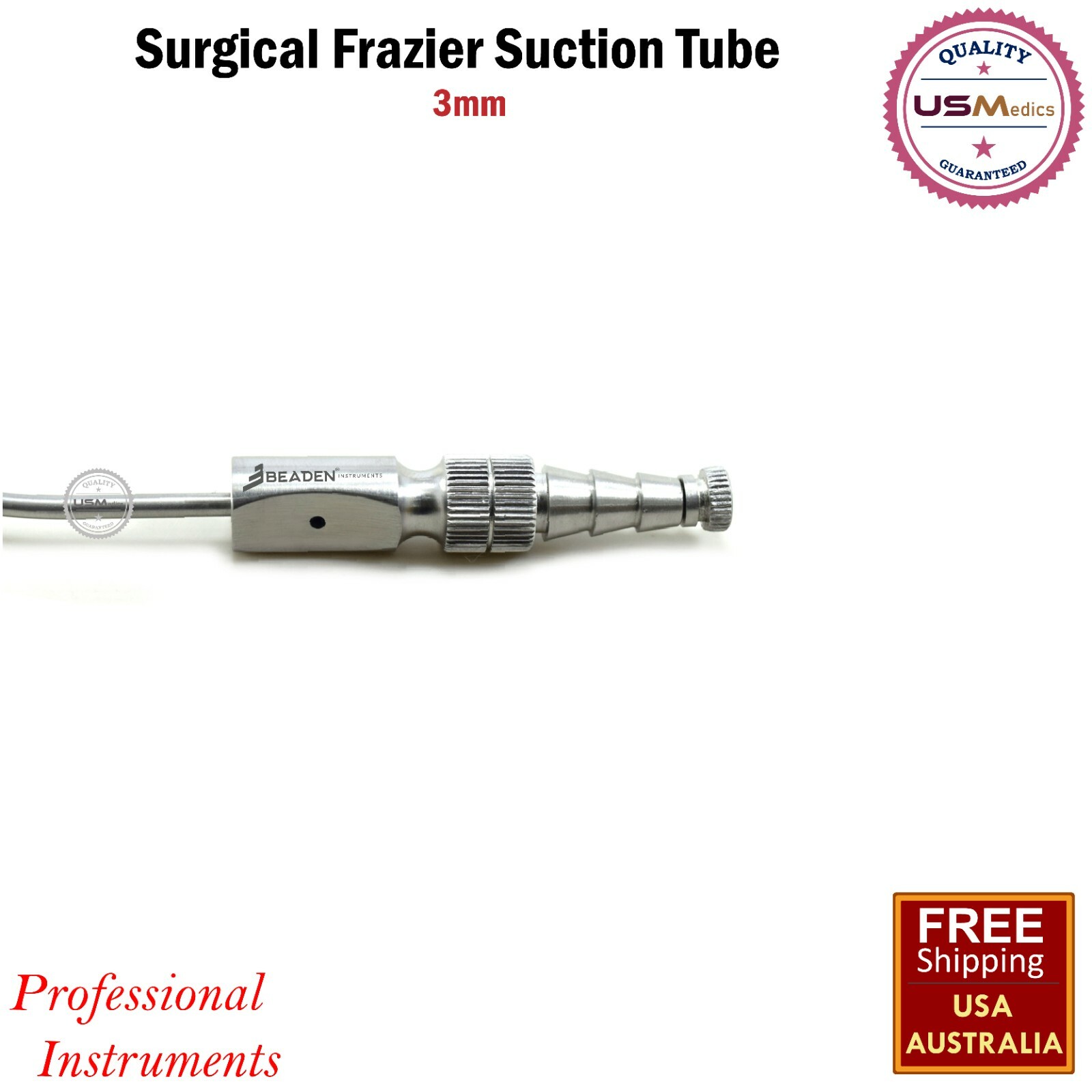 Dental Surgical Aspirator Frazier Suction Tube 3mm Diagnostic Instruments