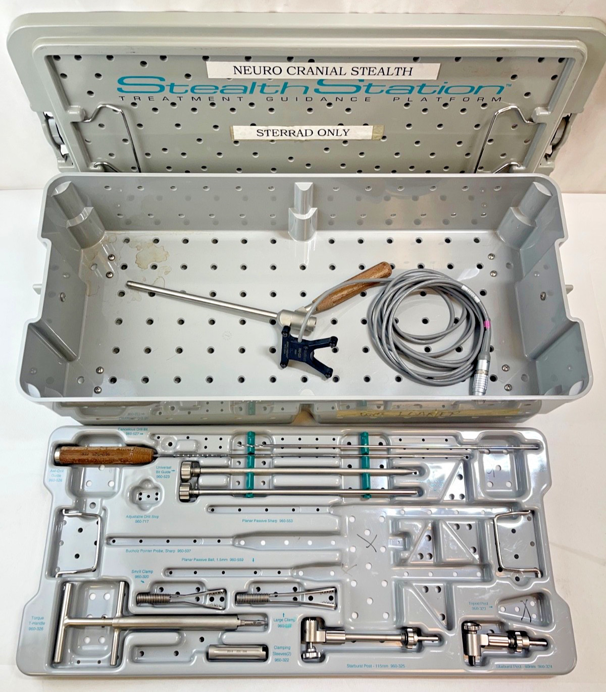 12 Piece Medtronic Stealth Station Cranial Set w/ Sterilization Case Neuro Ortho