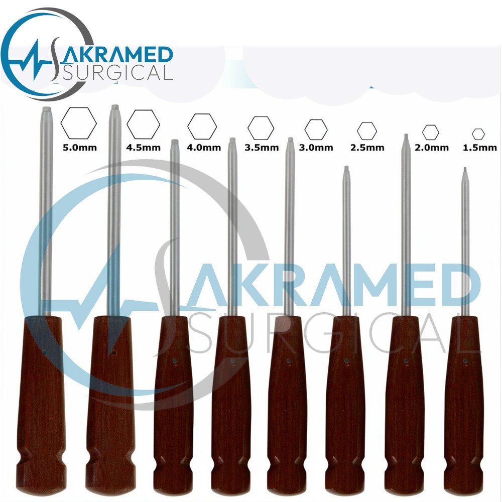 Bone Screwdriver Hex Head 8 pcs Set Surgical Veterinary orthopedics Instruments