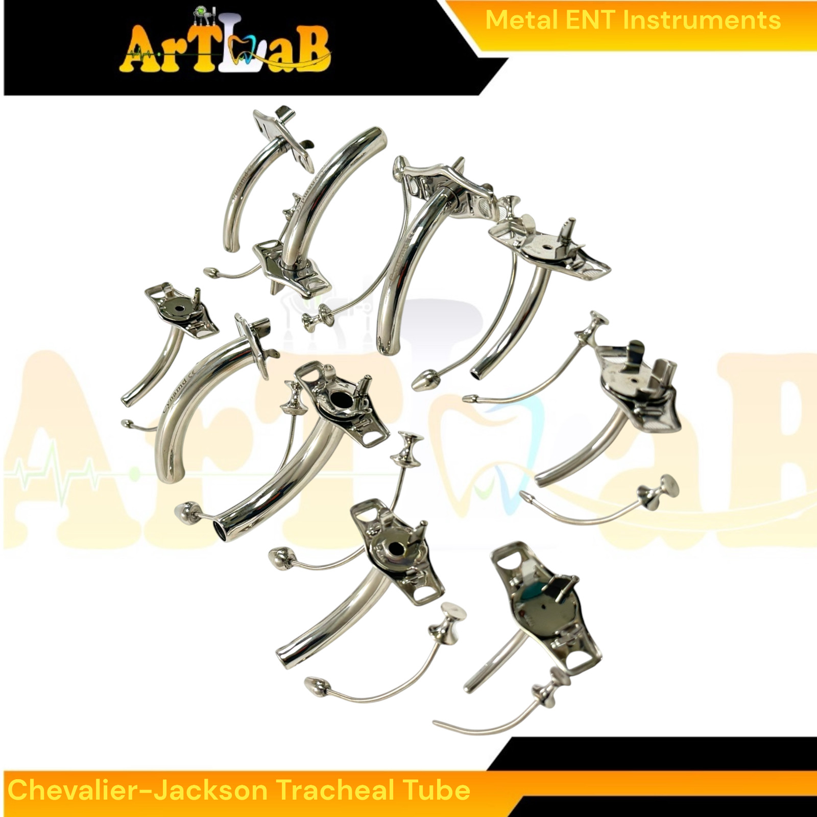 Chevalier Jackson Tracheal Tube with Obturator Plug, Tracheostomy ENT Tool Kit