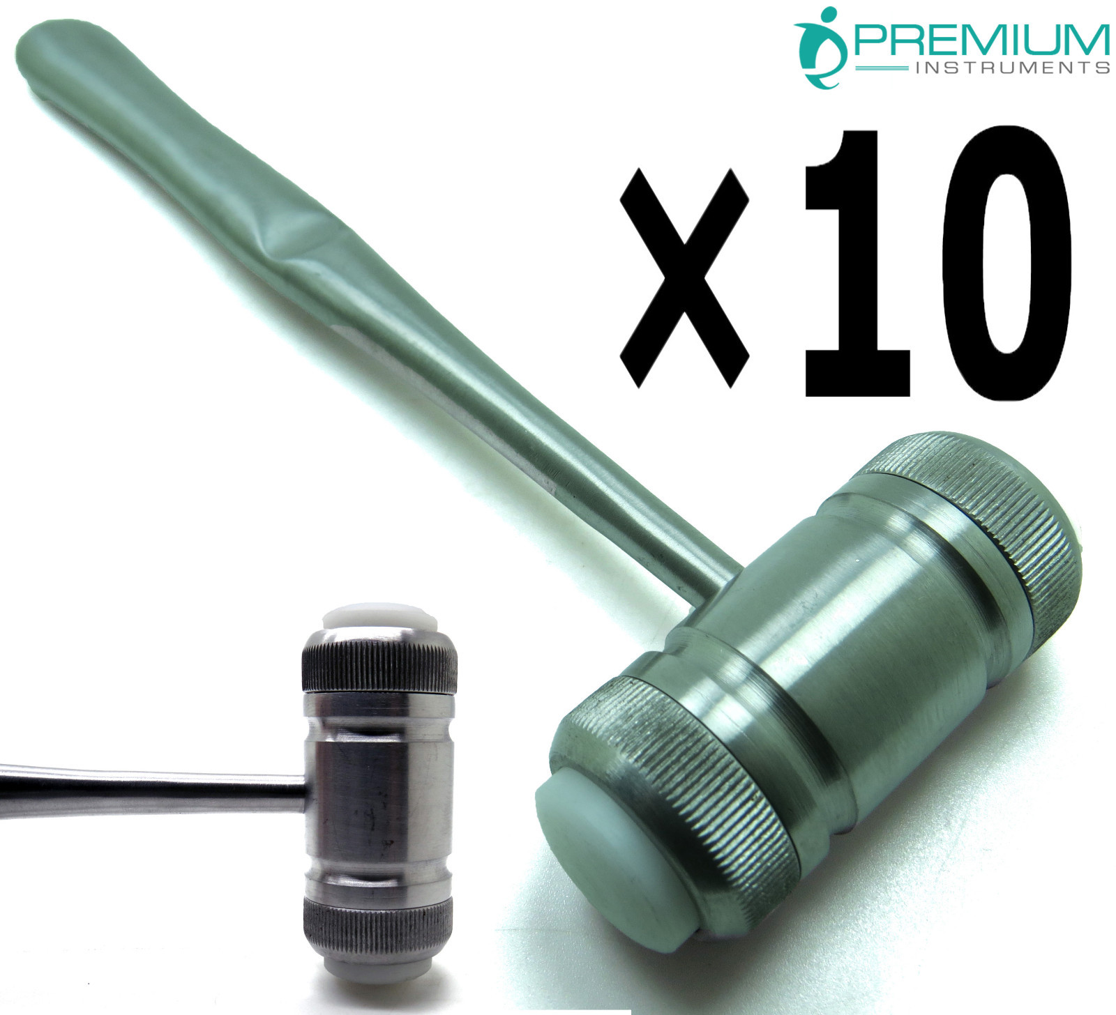 10× Mead Mallet 7.5″ Head 7.29oz W/ 2 Replaceable Nylon Caps Orthopaedic Tools