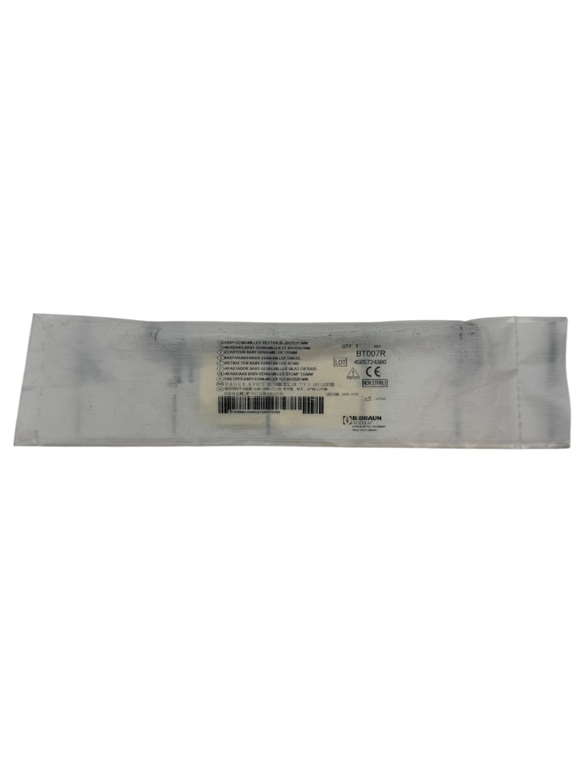 Aesculap BT007R Senn-Miller Wound Retractor Flat Handle 6⅛”