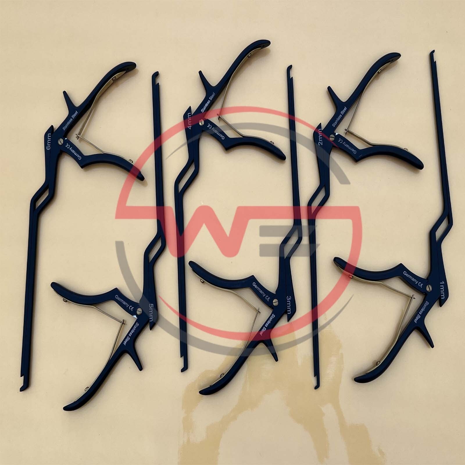 Kerrison Bayonet Bone Spine Rongeur, German Orthopedic Instruments Set of 6 PCs