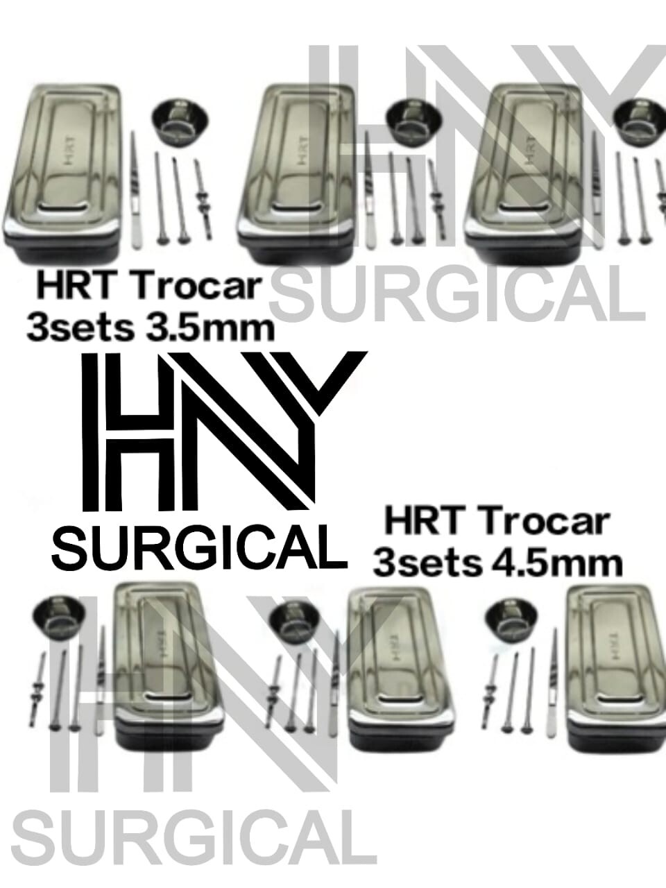6 Sets HRT Trocar 3.5 mm & 4.5mm Hormone Replacement Pellet Insertion Kit