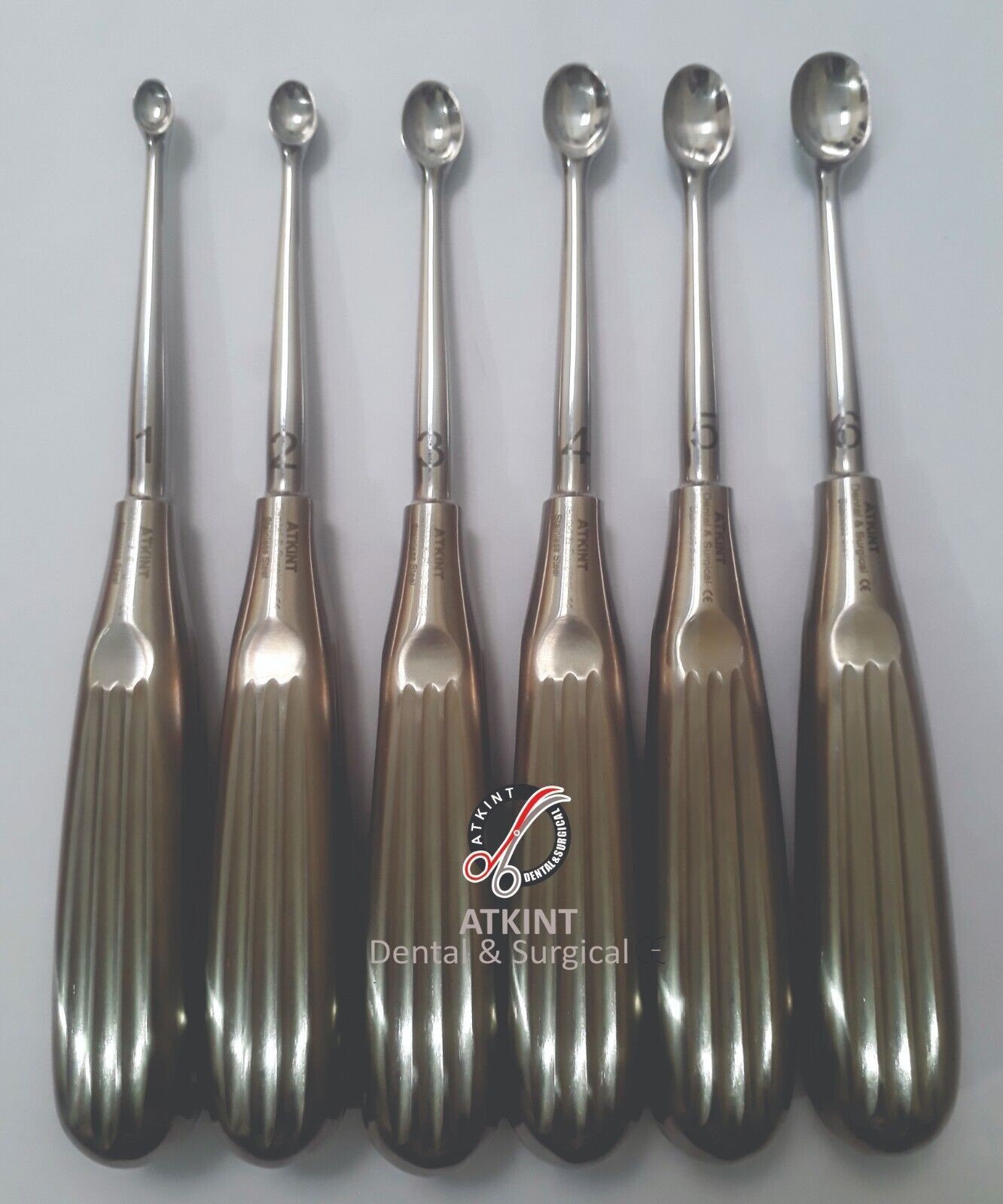 Volkmann Bone Curette Orthopedic Sharp Spoon Surgical Instruments 6 pcs set