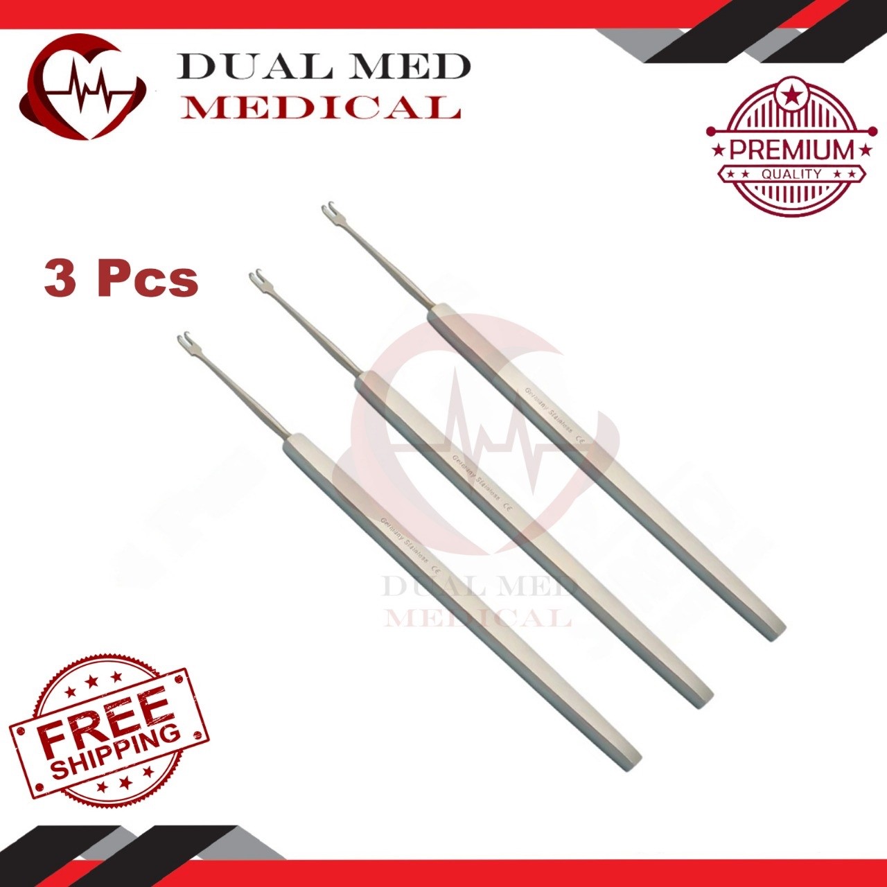 3X OR Grade Guthrie Fixation Skin Hook 5″ Sharp 2 Prongs Dermatology Instruments