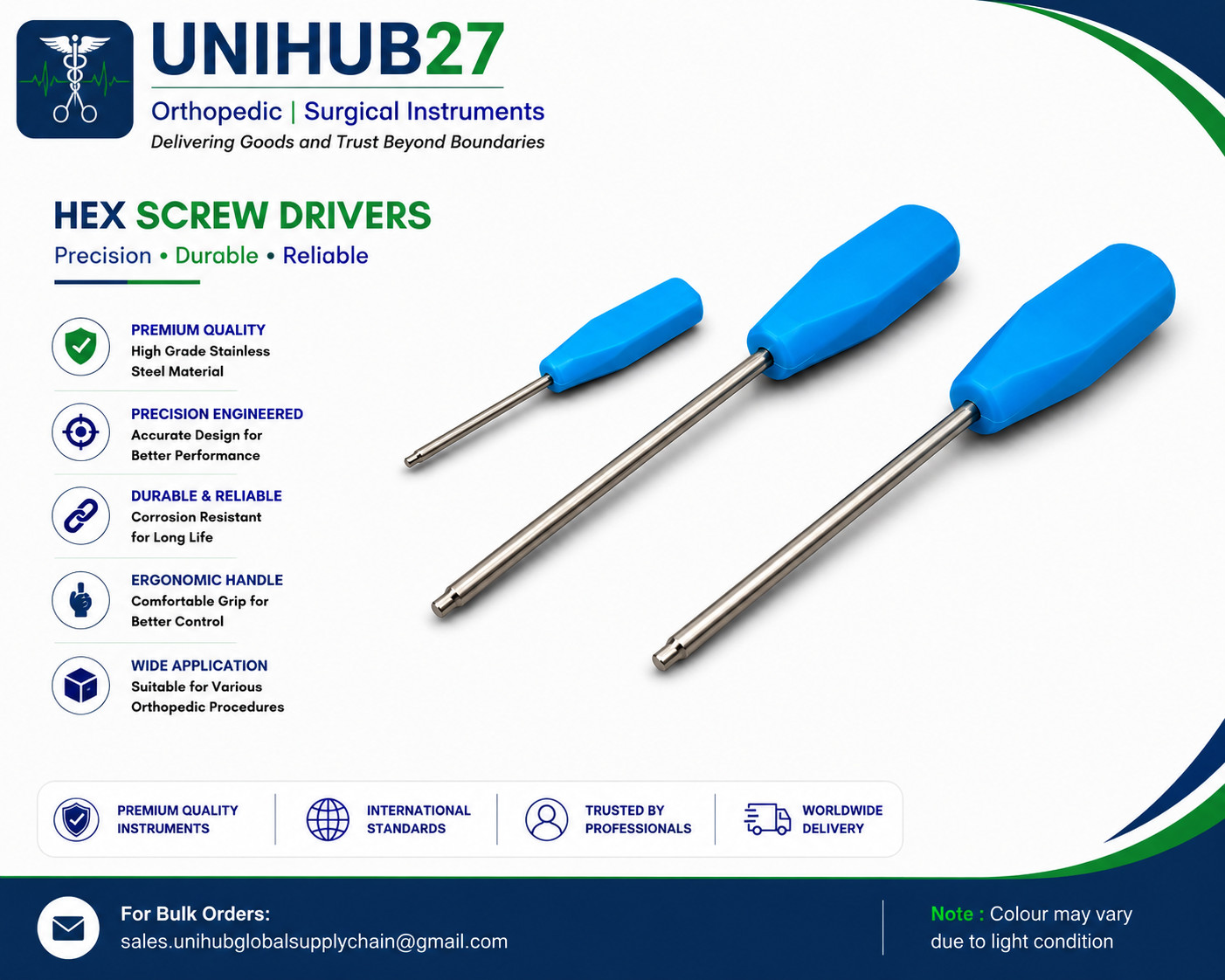 Orthopedic Silicon Screw Driver Surgical Instrument
