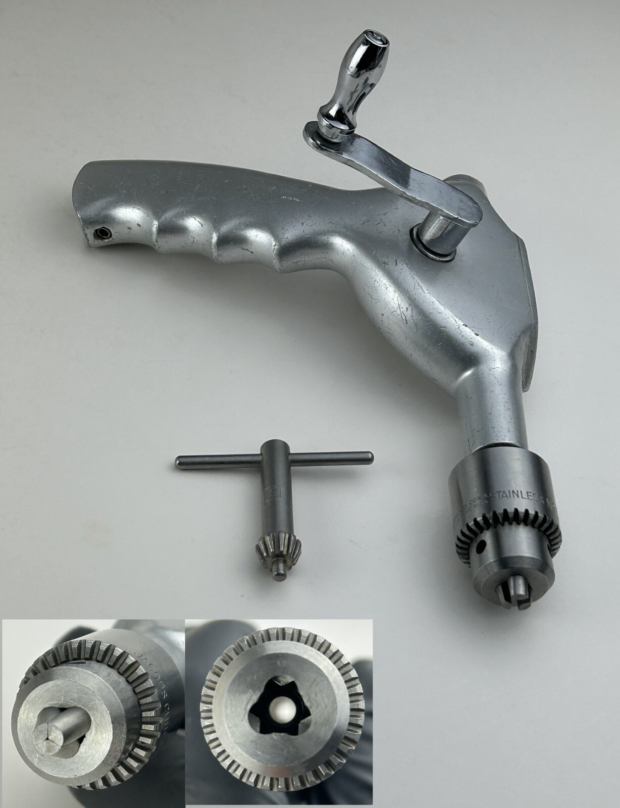 SKLAR 40-1465 Bone Drill Offset Handle Jacobs Chuck For Twist Drl Kirschner Wire