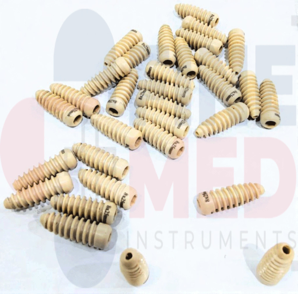 ACL Interference Screw Dia-8mm Length 25mm, 30mm and Screwdriver 11 Pcs Set Peek