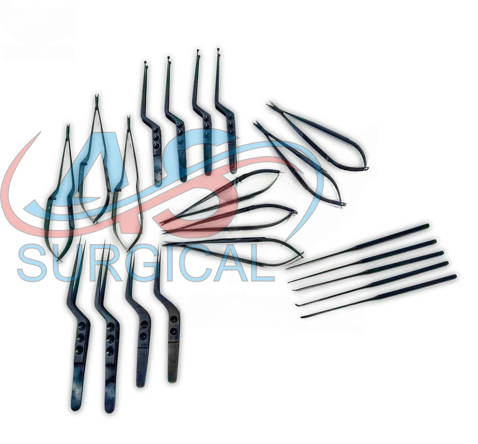 Kamiyama 21 Pcs Micro Neurosurgery Instrument Set Black Coated Top Grade A+