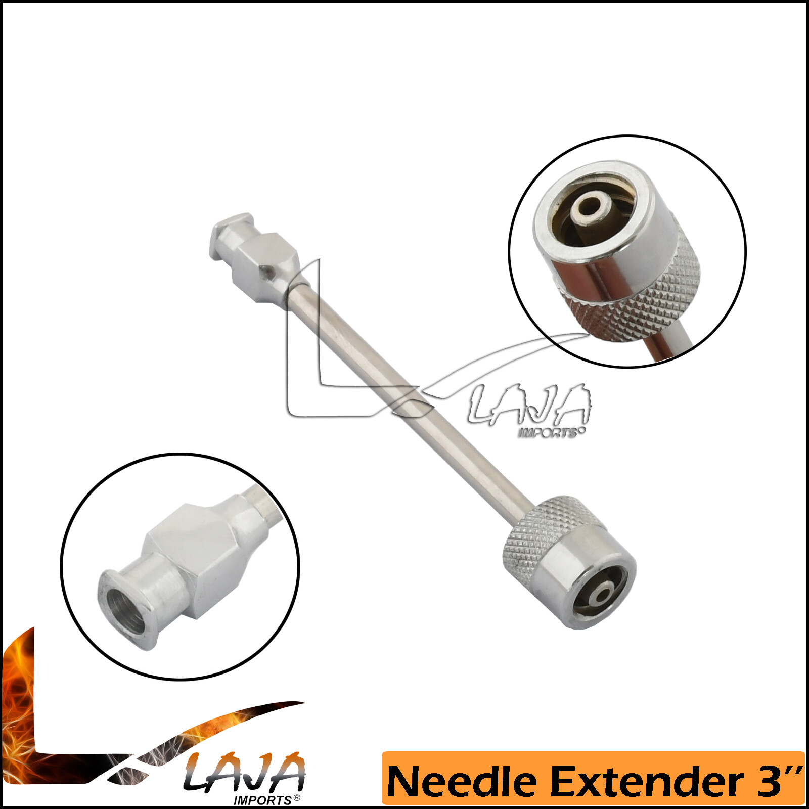 Needle Extender, 3” Cervical Block, Luer Lock, Stainless Steel DS-1374