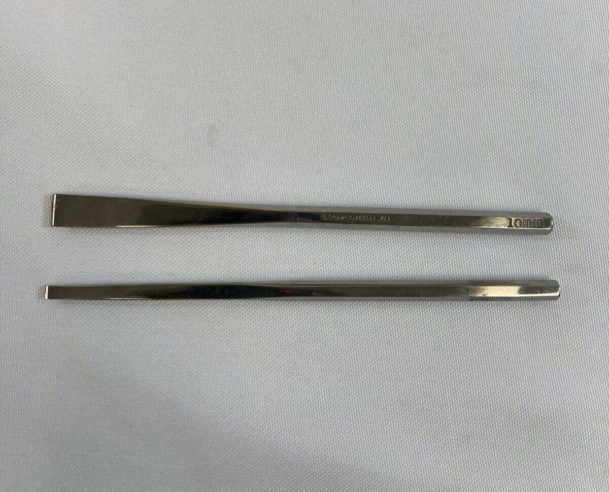 Set of 2 Storz N4320 10mm & 4mm Hexagonal 6″ Nasal Osteotomes ENT Orthopedic