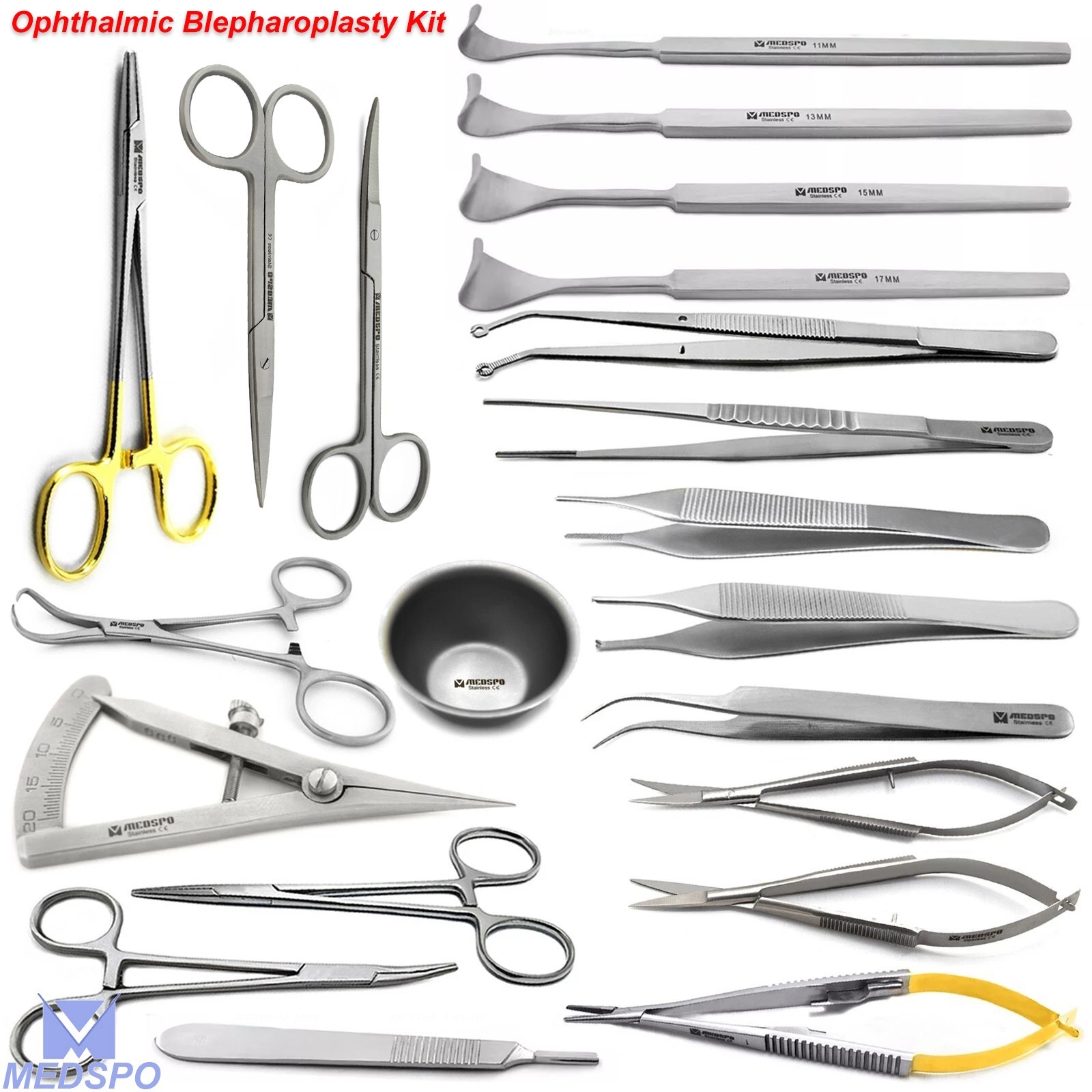 Micro Eyelid Plastic Surgery Surgical Ophthalmic Blepharoplasty Instruments Set