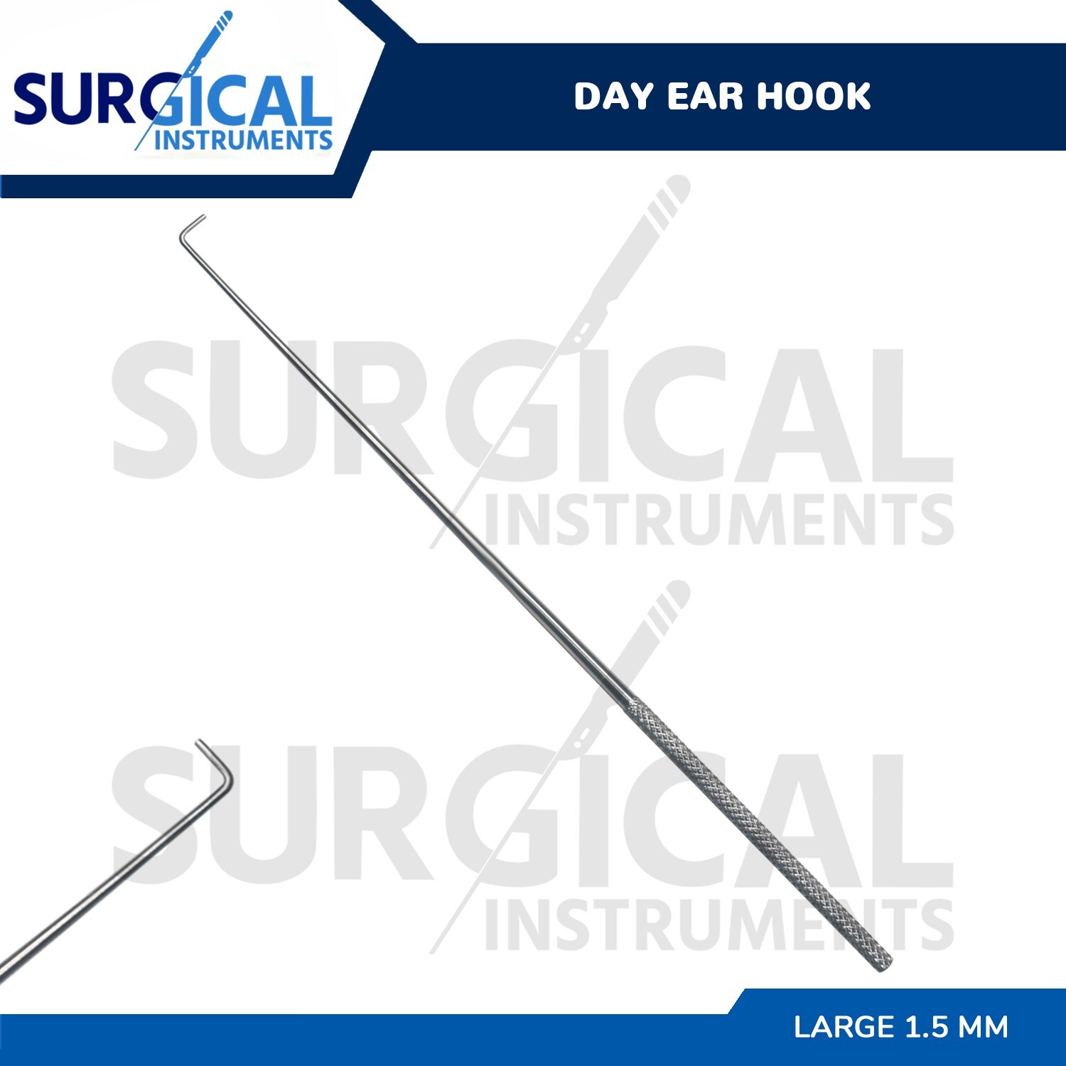 Day Ear Hook 6.5″ Large 1.5 MM ENT Surgical Instruments German Grade