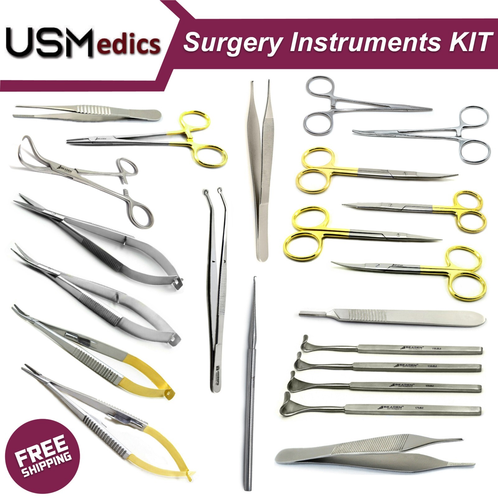 Blepharoplasty Instruments Eyelid Retractors Micro Eye Surgery Ophthalmic KIT CE