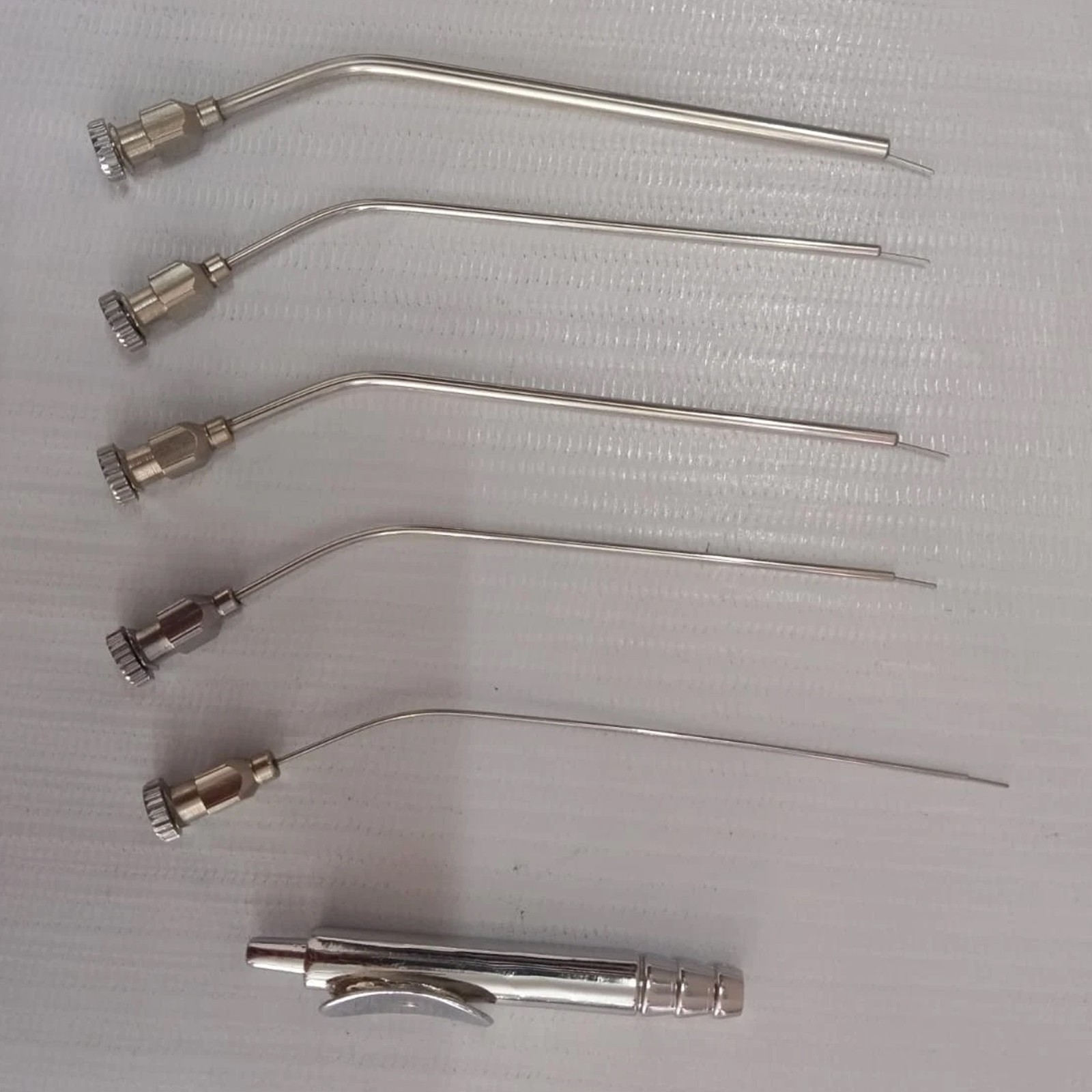 ENT Micro Suction Tube Set of 5 Cannula 12, 14, 16, 18, 20, Gauge ENT instrument