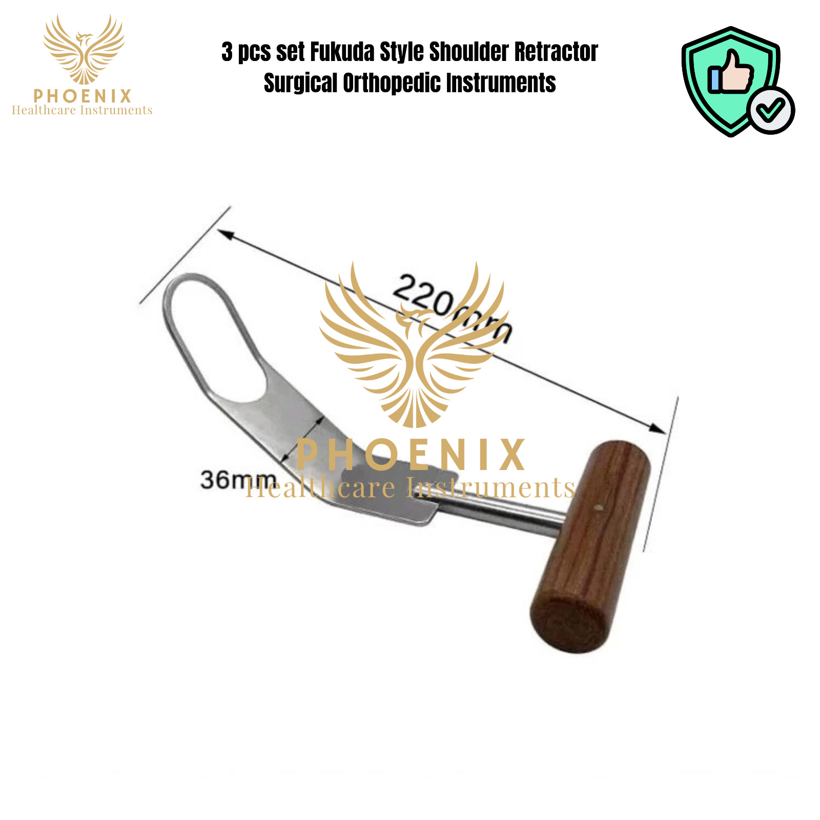 3 pcs set Fukuda Style Shoulder Retractor Surgical Orthopedic Instruments