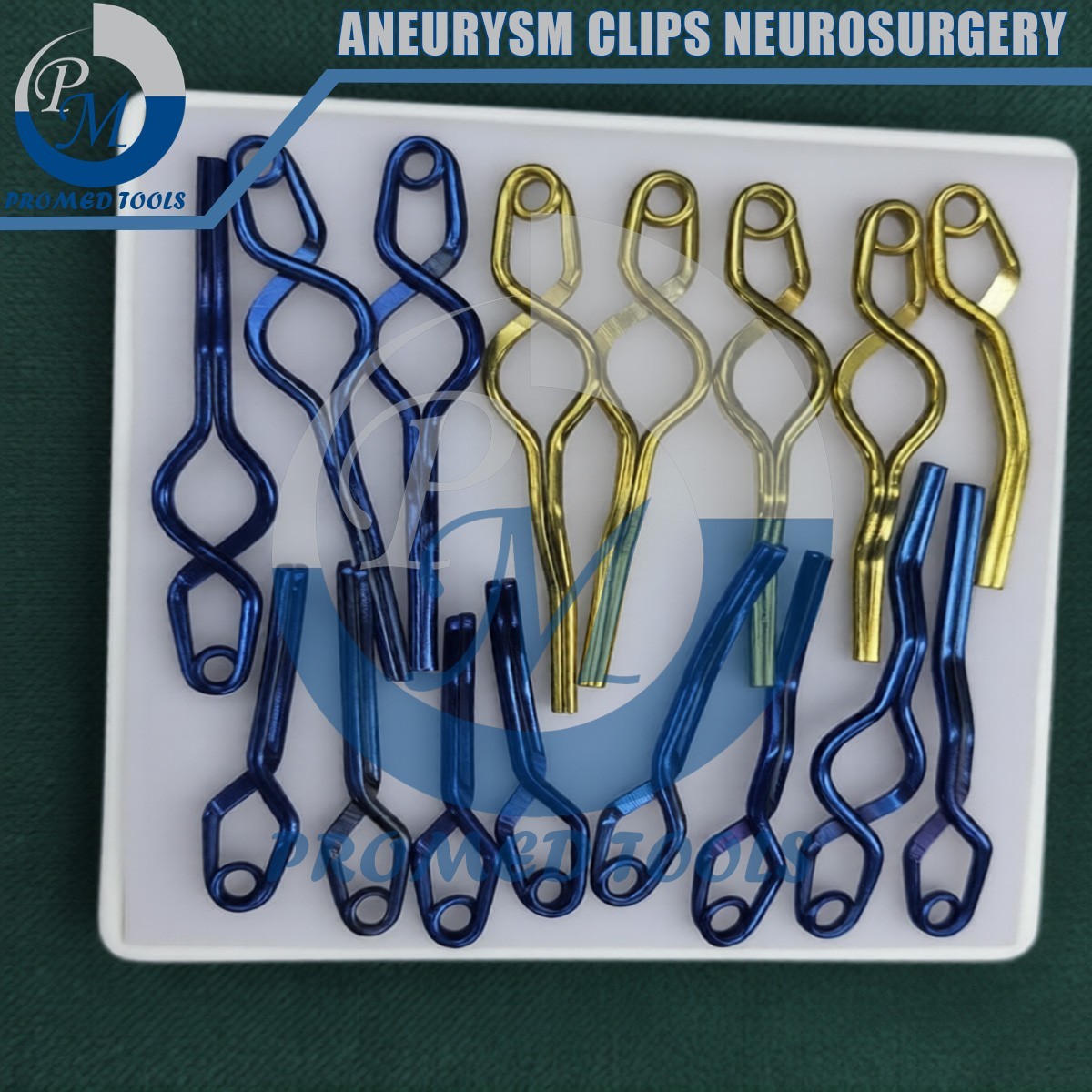 Aneurysm Clips Neurosurgery 16 Pcs Set Titanium Premium Quality Clips
