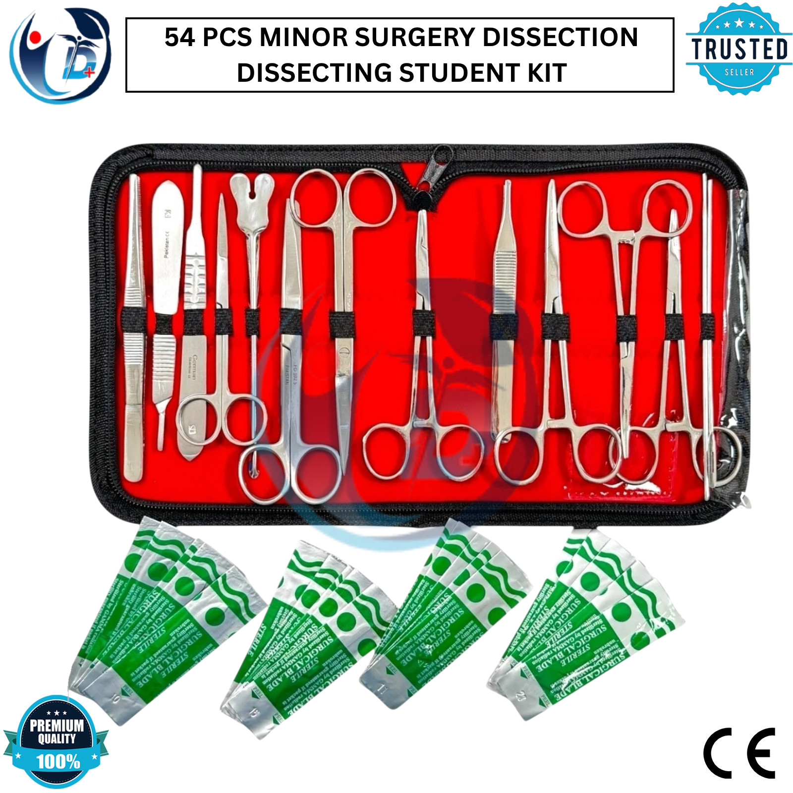 54 PCS MINOR SURGERY DISSECTION DISSECTING STUDENT KIT SURGICAL INSTRUMENTS